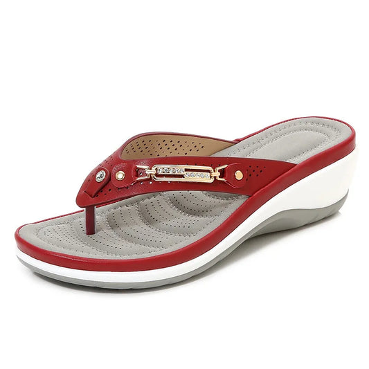2024's Chic Metal Button Slides & Wedge Beach Sandals for Women!"