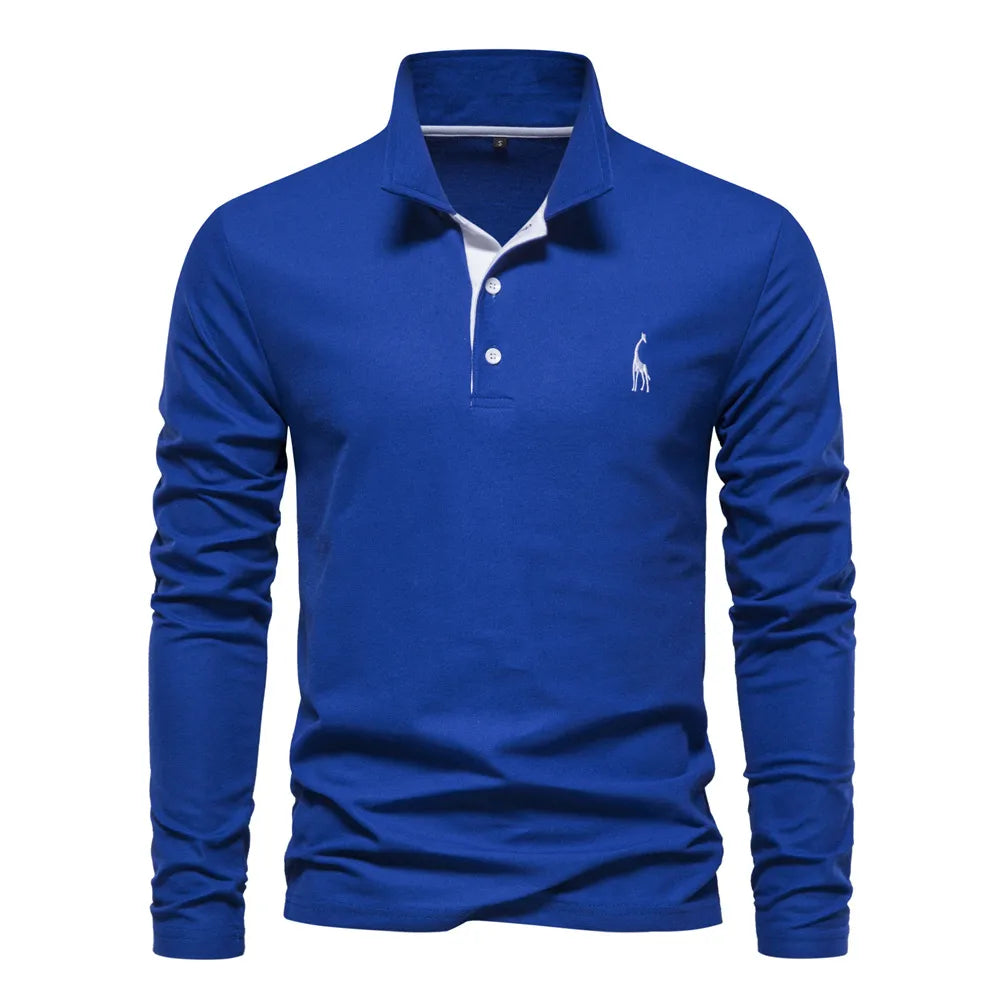 AIOPESON Deer Embroidery Men's Polo Shirts -  New Spring Collection!
