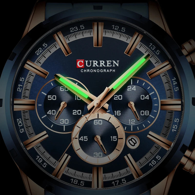 CURREN Men Watch - Luxury Sports Quartz Chronograph