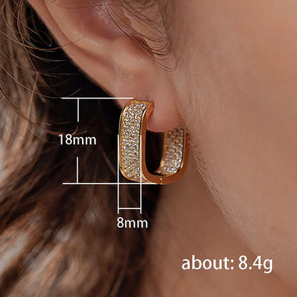 Stylish Huitan Korean Fashion CZ Hoop Earrings for Women!