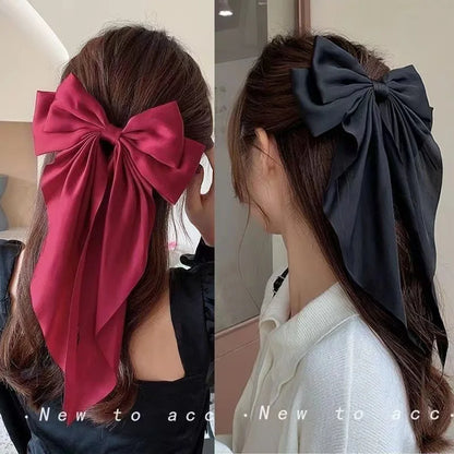 Elegant Satin Bow Hair Clip Adds Retro Glamour to Any Look!